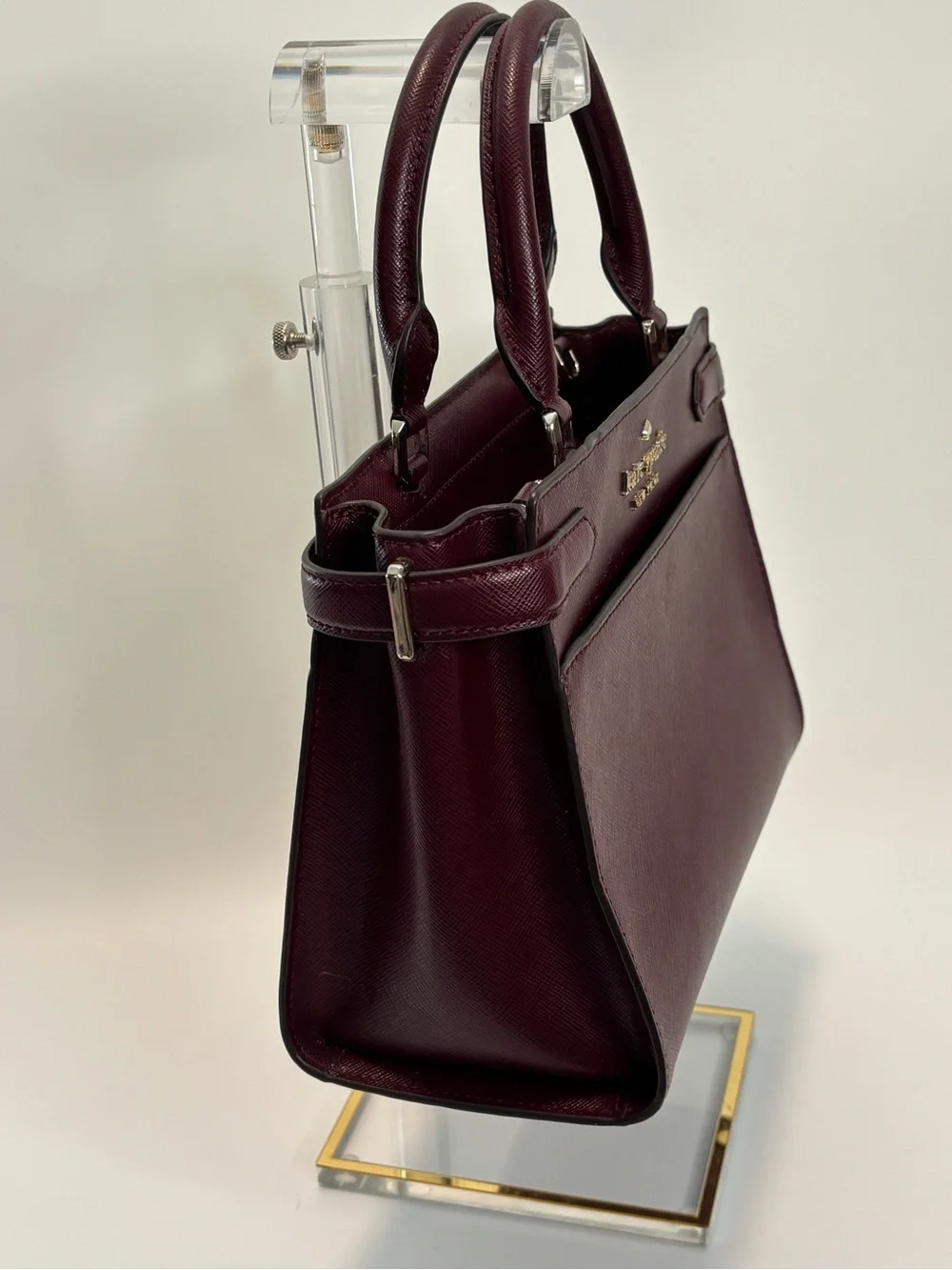 KATE SPADE ($359) Staci Small Satchel Bag in Cherrywood Saffiano Leather